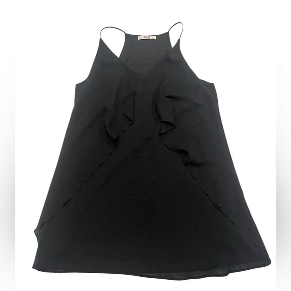 EUC MOD Black Flyaway Dress Size L